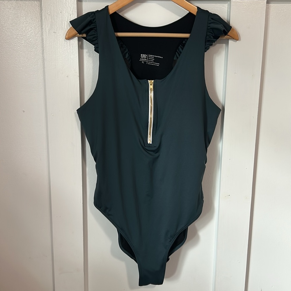 Albion Rica One-Piece Full Coverage Swimsuit In Steel Blue Size Women’s XL - Picture 3 of 15